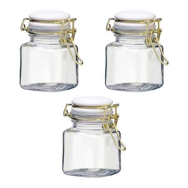 Grace Spice Jar Gold White Hermetic Preserving Set of 3