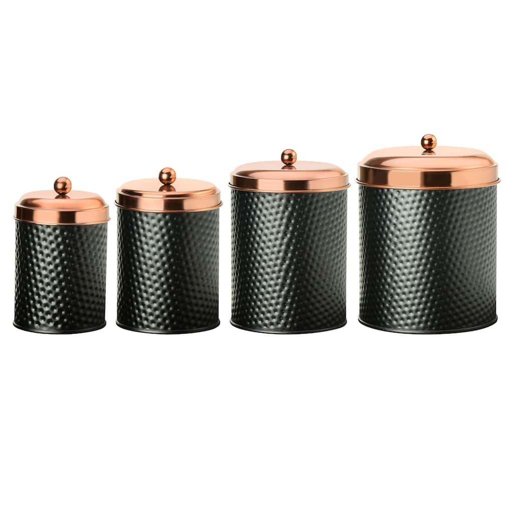 Amici Home Set of 3 Ashby Metal Canisters - Small 24 Oz Medium 38 Oz Large 70 Oz