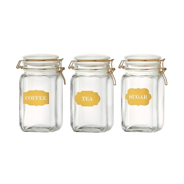 Shop Sunrise Glass Hermetic Preserving Canisters, Assorted Set of 3, 54 oz Free Shipping On