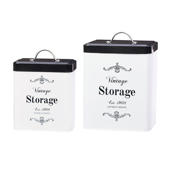 Antique Shoppe Storage Canisters, Assorted Set of 2