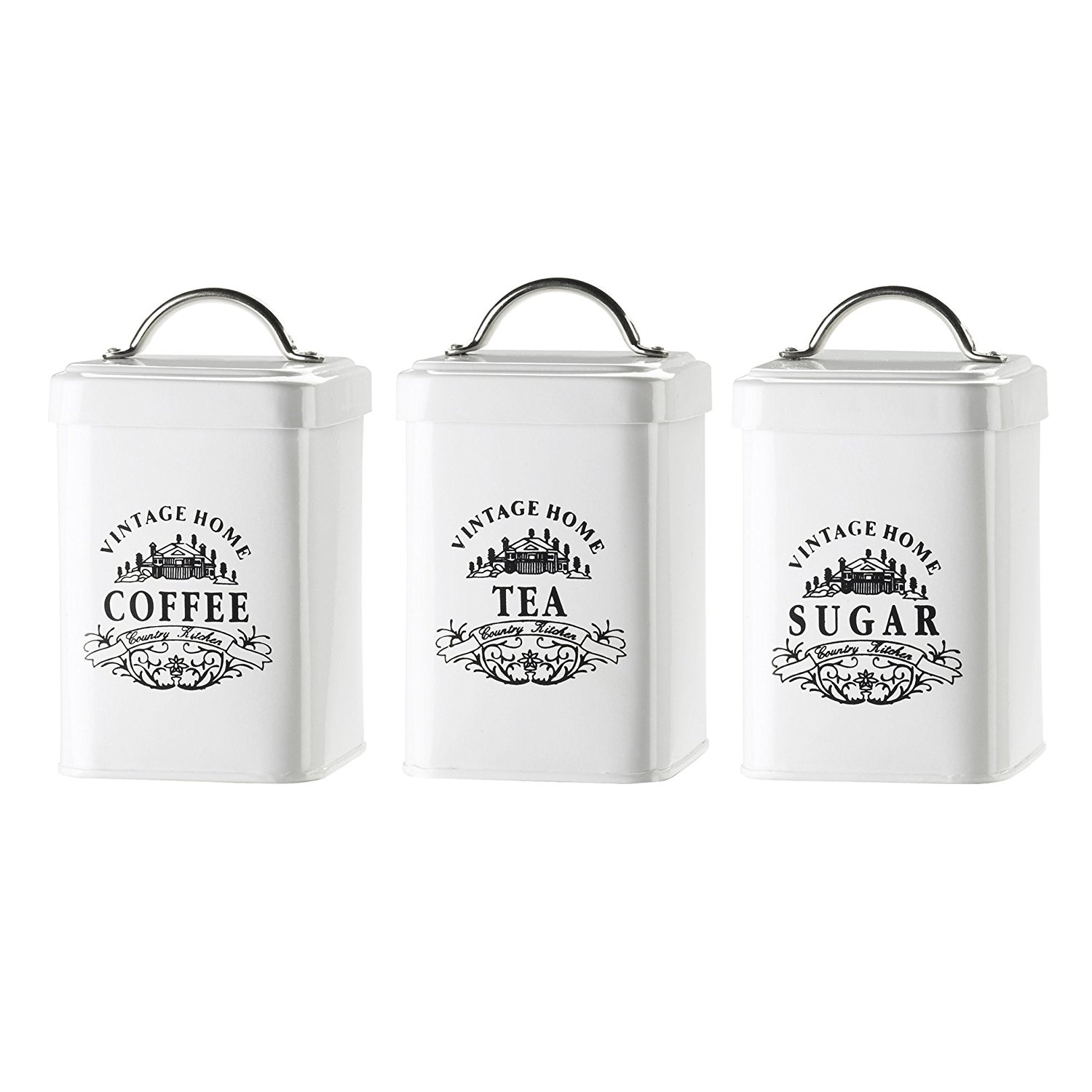 Vintage Home Metal Storage Canisters Orted Set Of 3 Vintage Home Metal Storage Canisters