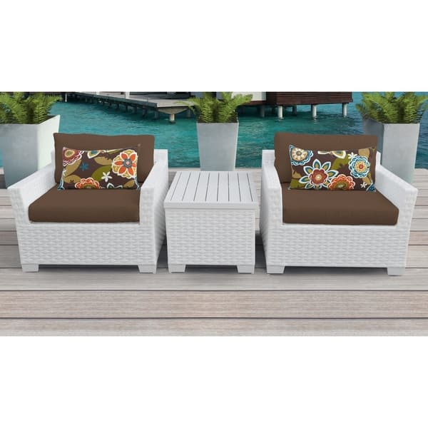 Shop Monaco 3 Piece Outdoor Wicker Patio Furniture Set 03a Overstock 21146251