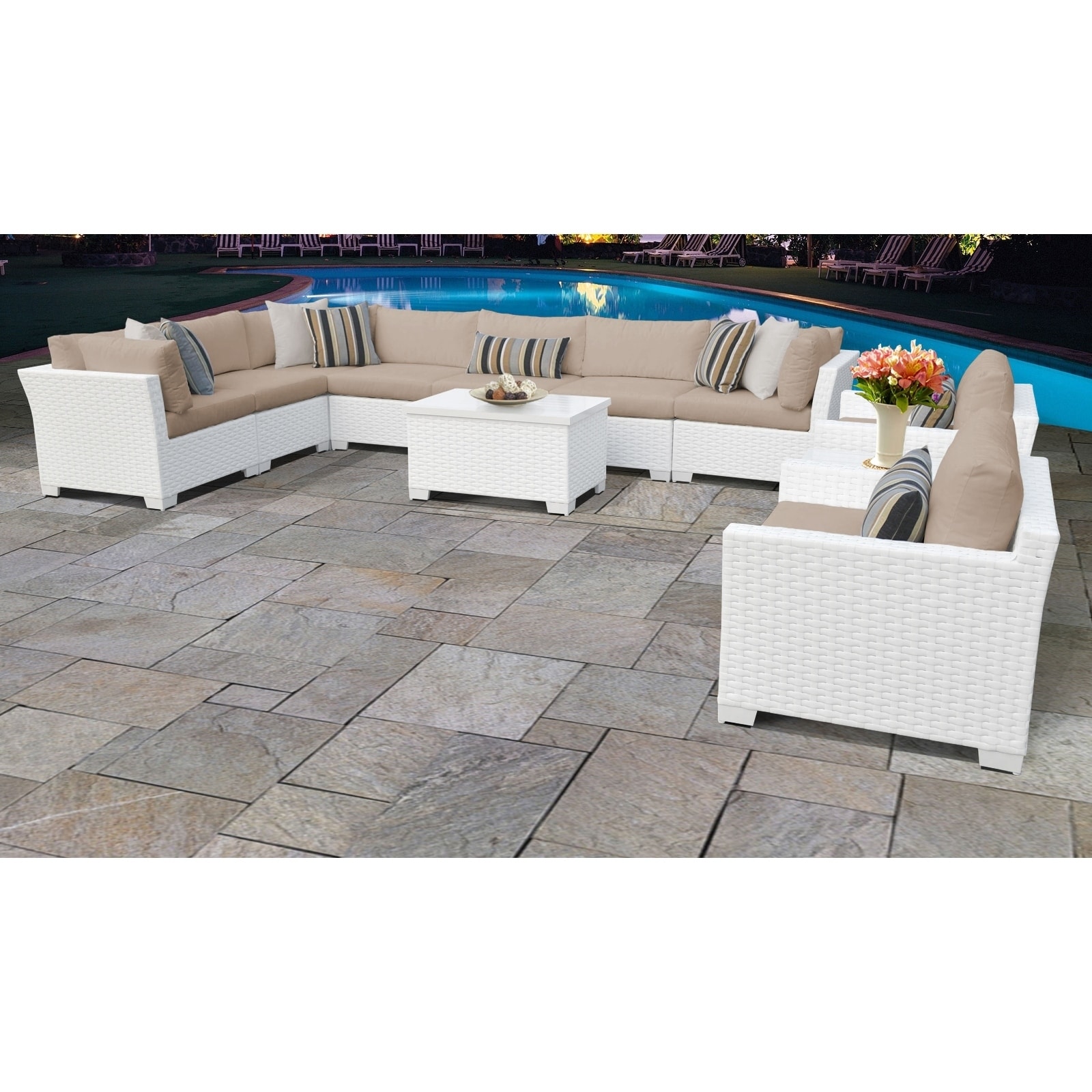 Shop Monaco 11 Piece Outdoor Wicker Patio Furniture Set 11a Overstock 21146441