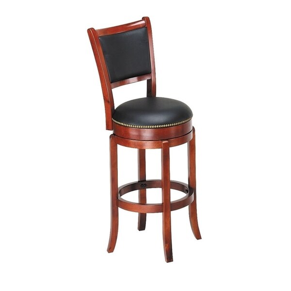 Cherry Finish Wood 29 H High Back Swivel Bar Stool Free Cherry Finish Wood 29 H High Back Swivel Bar Stool