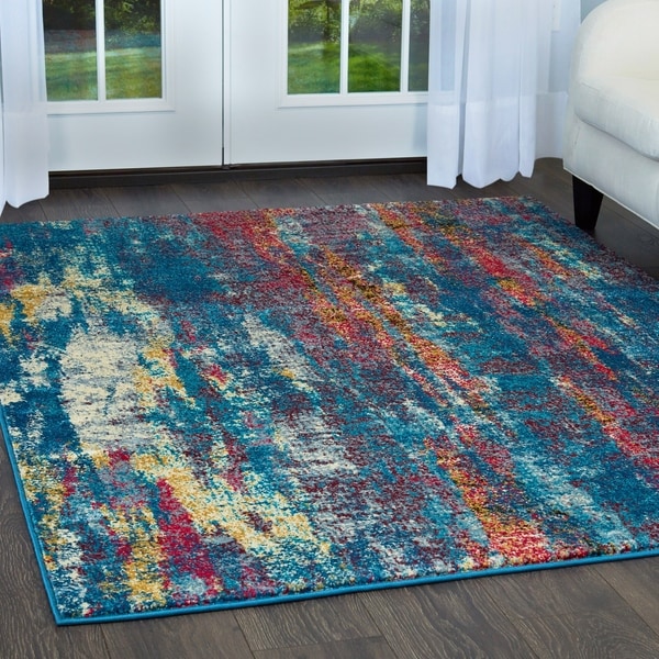 Shop Serena Collection Abstract Multicolored Area Rug by