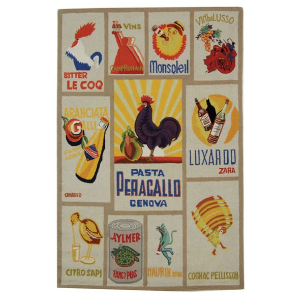 Safavieh Hand-hooked Vintage Poster Ivory Wool Rug - 5'3 x 8'3