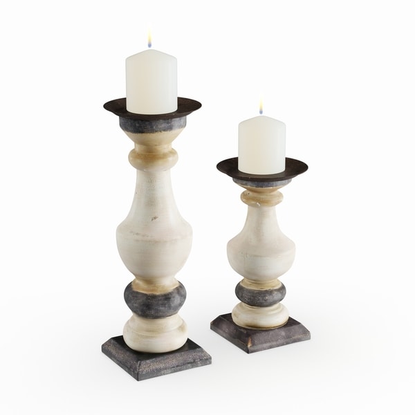 Shop The Gray Barn Cocklebur 2-peice Wooden Baluster Candle Holder Set - On Sale - Free Shipping ...