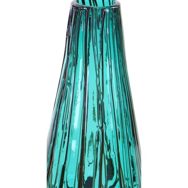 Shop Extra Large Teal Glass Vase With Drip Effect 7 X 14 On