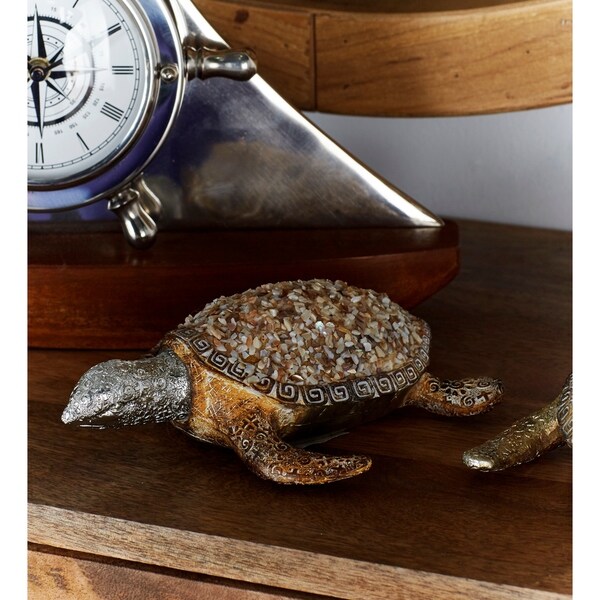 The Curated Nomad Biltmore 2-piece Multicolored Polystyrene Turtle Decor Set