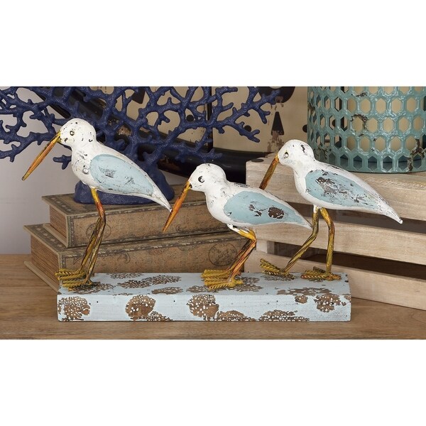The Curated Nomad Biltmore Pelican Bird Wood/ Metal Statue (20'' x 10'')