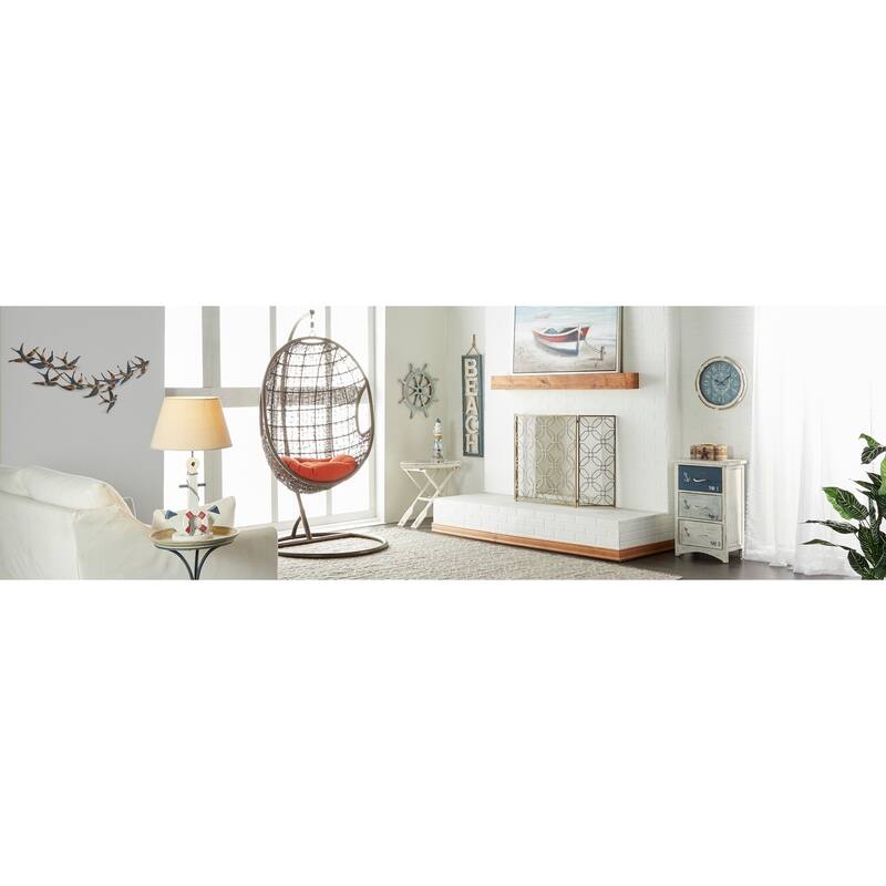 Brown Wood Handmade Distressed Starfish Decorative Box with Knotted Rope Details (Set of 2)