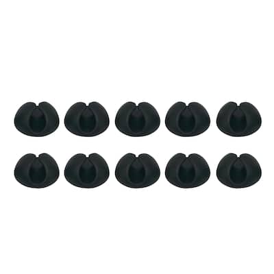 10 Pack Rok Hardware Cable Organizer, Multipurpose Cable Clips Black