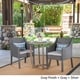 preview thumbnail 9 of 12, Jameson Outdoor 3 Piece Wicker Bistro Set by Christopher Knight Home