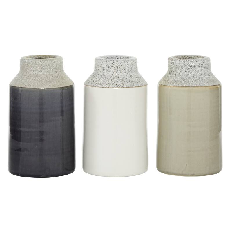 White Porcelain Ceramic Decorative Vase (Set of 3)