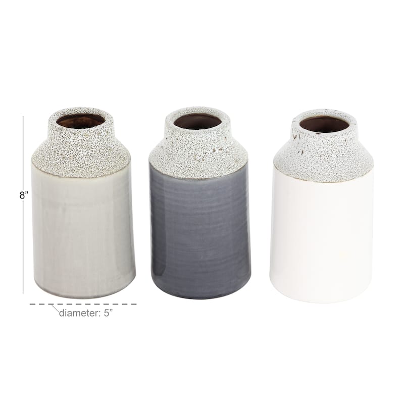 White Porcelain Ceramic Decorative Vase (Set of 3)