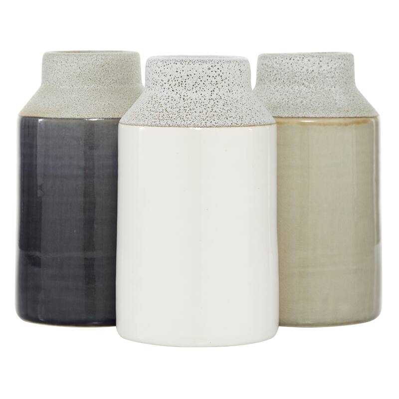 White Porcelain Ceramic Decorative Vase (Set of 3)