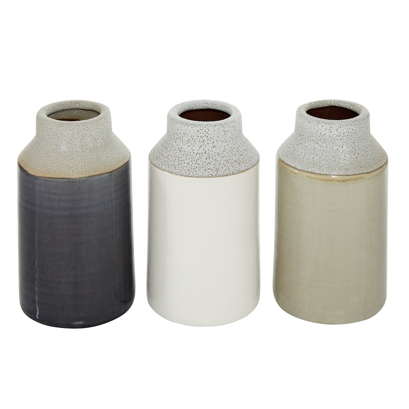 White Porcelain Ceramic Decorative Vase (Set of 3)