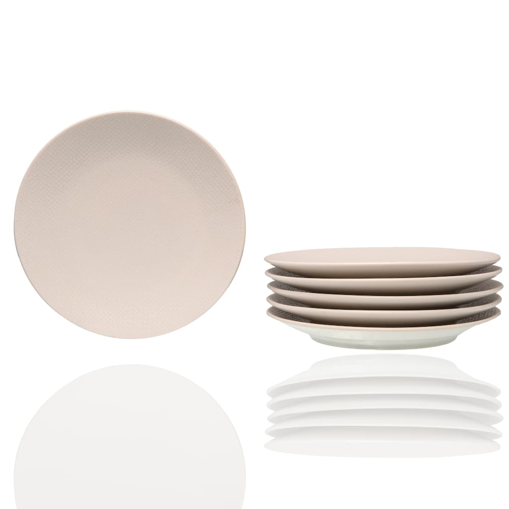 Red Vanilla Matrix White Bread and Butter Plates Set/6