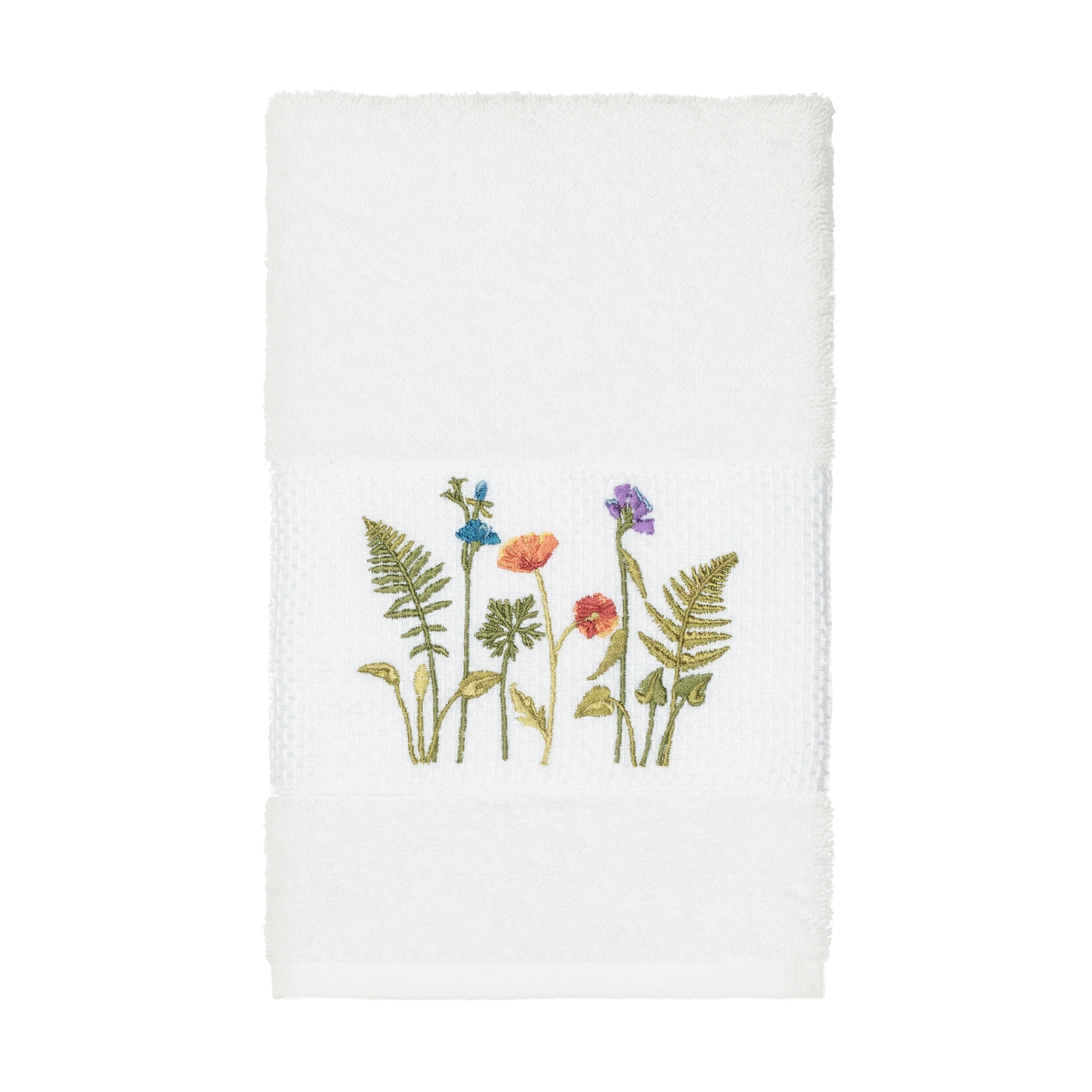 Authentic Hotel and Spa White Turkish Cotton Wildflowers Embroidered Hand  Towel - On Sale - Overstock - 21156459