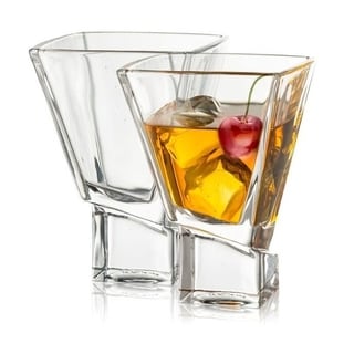 JoyJolt Carre Square Martini Glasses, Set of 2 8-Ounce Cocktail Glasses