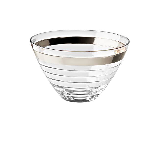 Majestic Gifts European High Quality Glass Bowl w/ Platinum Band 10" Diameter