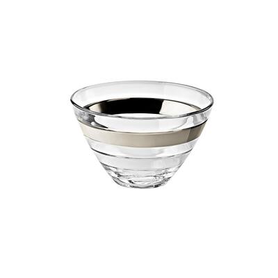 Majestic Gifts European High Quality Glass Small Bowl w/ Platinum Band 5.5" Diameter- S/6