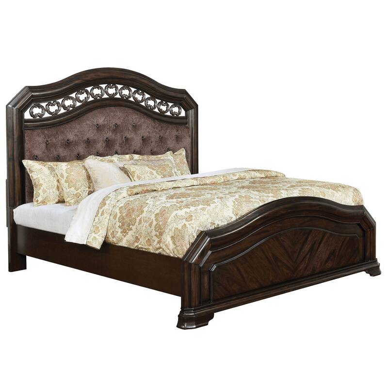 Furniture of America Dixi Traditional Espresso Solid Wood Panel Bed