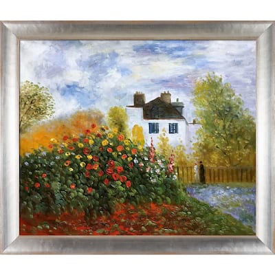 La Pastiche Claude Monet 'The Garden of Monet at Argenteuil' Hand Painted Oil Reproduction