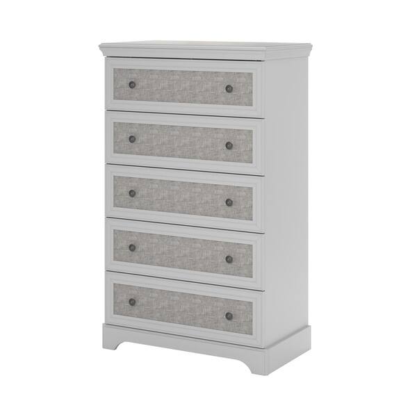 Shop Avenue Greene Fairfield Grey 5 Drawer Dresser With Fabric