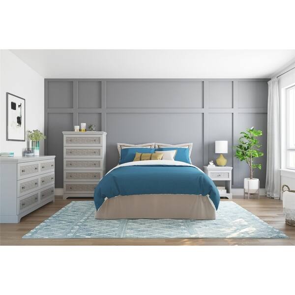 Shop Avenue Greene Fairfield Grey 5 Drawer Dresser With Fabric