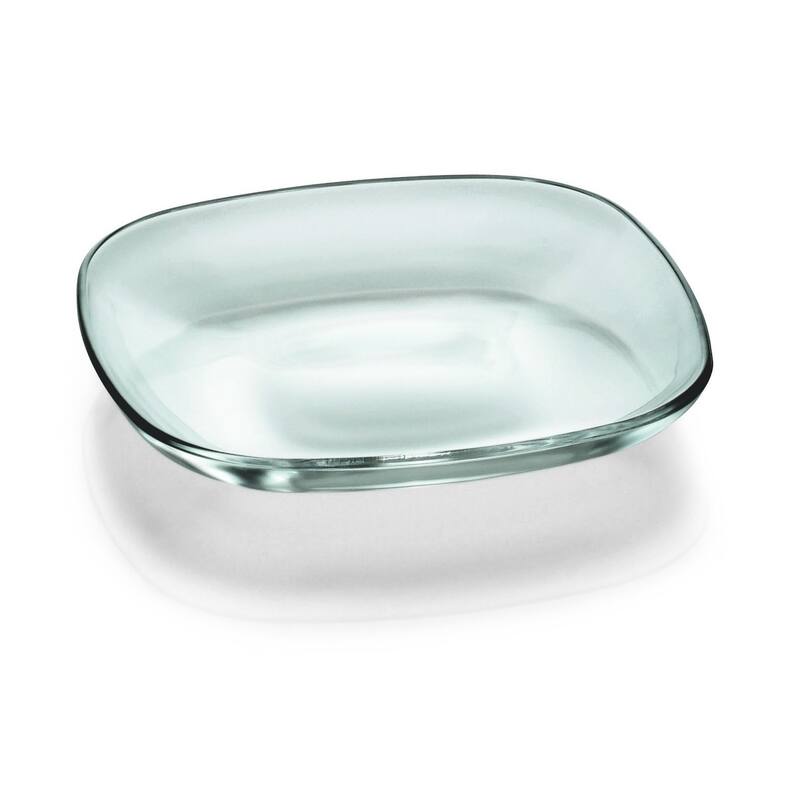 Majestic Gifts European High Quality Glass Salad/ Dessert Square Plates- 7" Diameter- S/6