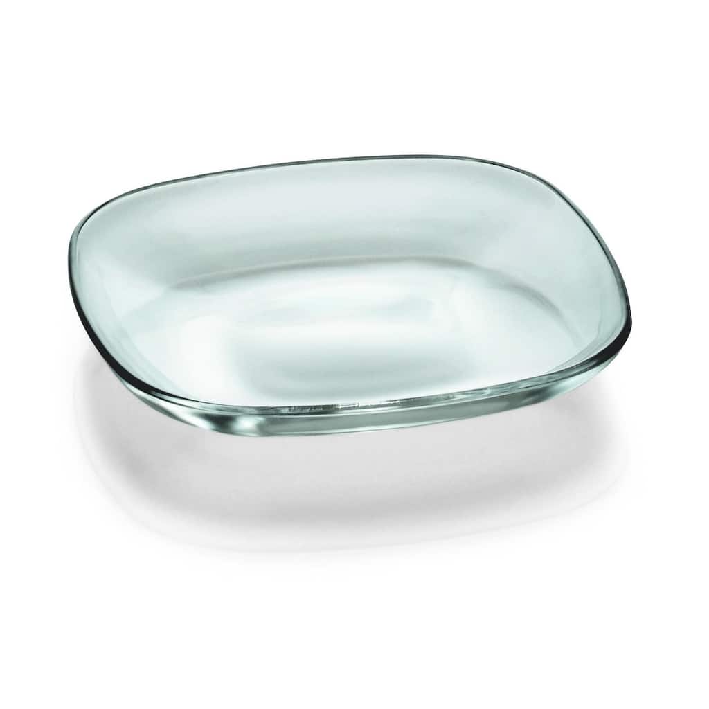 Majestic Gifts European High Quality Glass Salad/ Dessert Square Plates- 7" Diameter- S/6