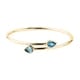preview thumbnail 2 of 7, Auriya 2 1/2ct Pear-cut Swiss Blue Topaz Bypass Bangle Bracelet Gold over Silver