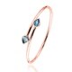 preview thumbnail 6 of 7, Auriya 2 1/2ct Pear-cut Swiss Blue Topaz Bypass Bangle Bracelet Gold over Silver