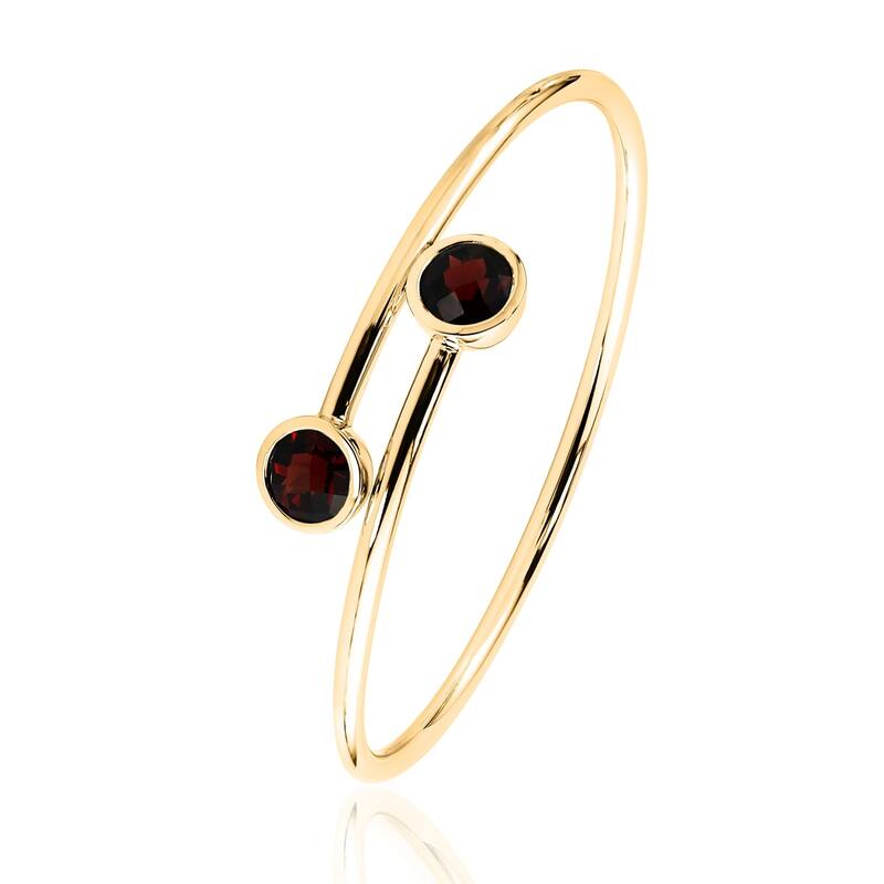 Auriya 4 1/2ct Red Garnet Bypass Bangle Bracelet Gold over Silver