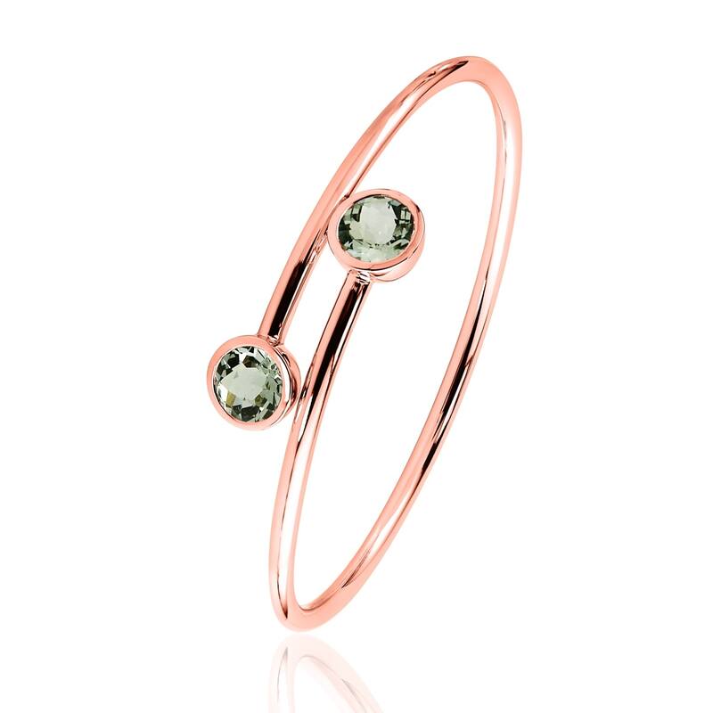 Auriya 4ct Green Amethyst Bypass Bangle Bracelet Gold over Silver
