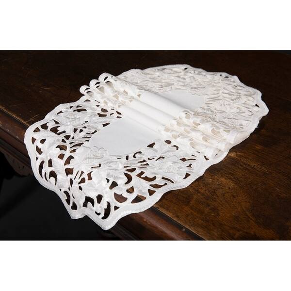 Somerset Embroidered Cutwork Placemats, 12 by 18Inch, Set of 4 Bed Bath & Beyond 21161427