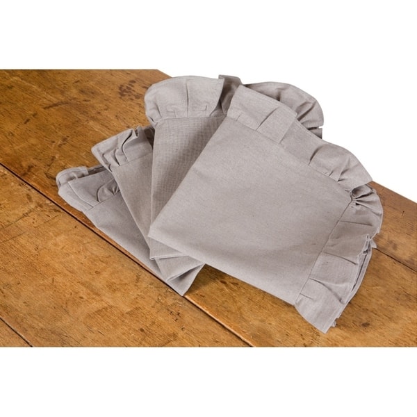 Ruffle Trim 20 in. x 20 in. Solid Taupe Napkins (Set of 4) Ruffle Trim 20 in. x 20 in. Solid Taupe Napkins (Set of 4)