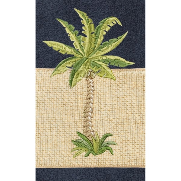 Authentic Hotel and Spa Turkish Cotton Palm Tree Embroidered Midnight ...