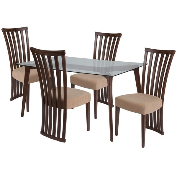 Shop Monterey 5 Piece Wood Dining Table Set with Glass Top ... on {keyword}