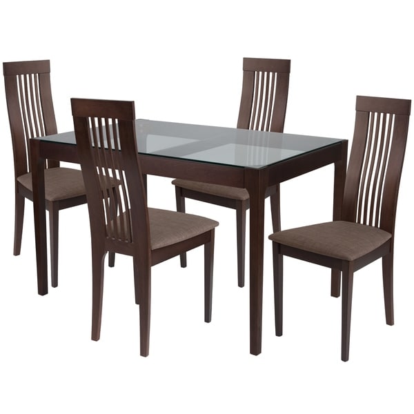 Shop Imperial 5 Piece Wood Dining Table Set with Glass Top ... on {keyword}