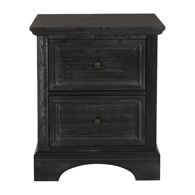 Farmhouse Basics King Bedroom Set with 2 Nightstands, 1 Dresser and 1 Mirror