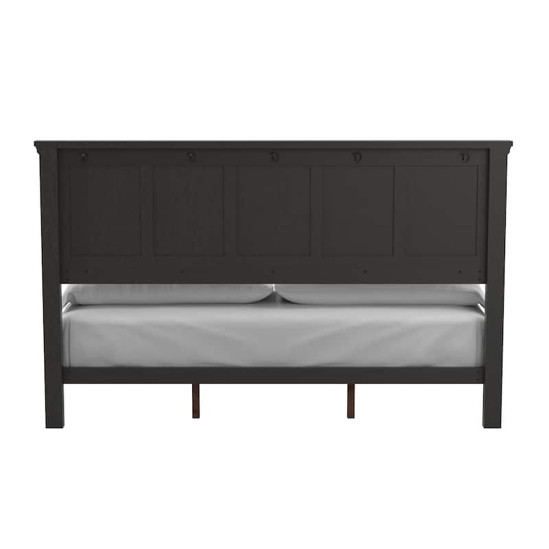 Farmhouse Basics King Bedroom Set with 2 Nightstands, 1 Dresser and 1 Mirror