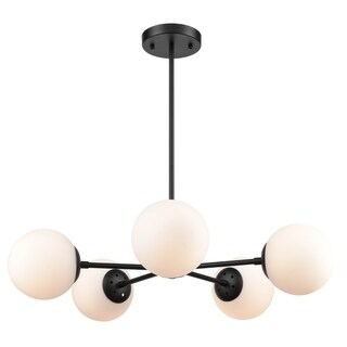 Light Society Grammercy Five-Light Chandelier (Black/White) - Chandeliers For Bedrooms by Overstock.com