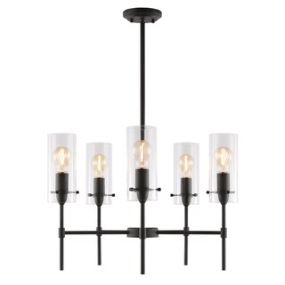 Light Society Montreal Clear Glass Five-Light Chandelier (Oil Rubbed Bronze/Clear) - Chandeliers For Bedrooms by Overstock.com