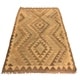 preview thumbnail 4 of 5, Kilim Vespera Gray/Brown Hand-Woven Wool Rug (2'9 x 4'0) - 3' 4" x 6' 5"