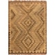 preview thumbnail 1 of 5, Kilim Vespera Gray/Brown Hand-Woven Wool Rug (2'9 x 4'0) - 3' 4" x 6' 5"