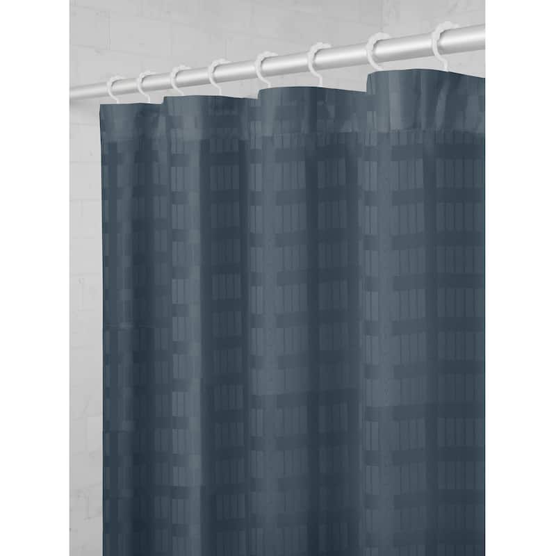 Maytex Madison Fabric Shower Curtain with Attached Roller Glide Hooks