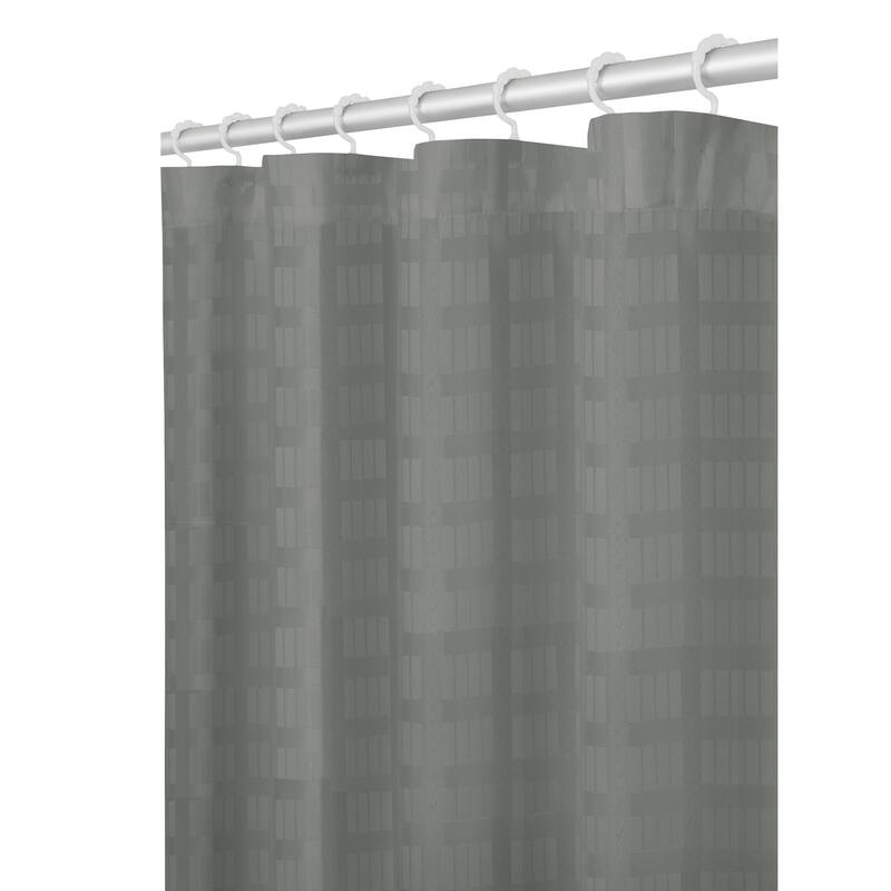 Maytex Madison Fabric Shower Curtain with Attached Roller Glide Hooks