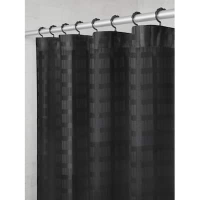 Maytex Madison Fabric Shower Curtain with Attached Roller Glide Hooks